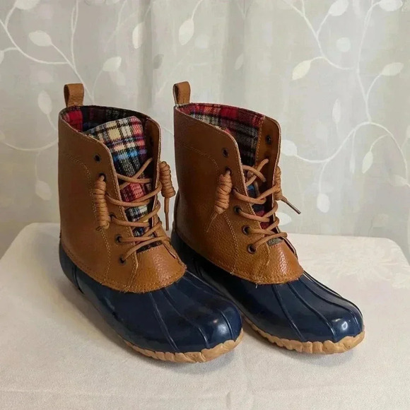 Sporto Mid-Calf Duck Boots, Faux Fur Lining, Flannel Lining, Leather Upper, 8 - Picture 1 of 8